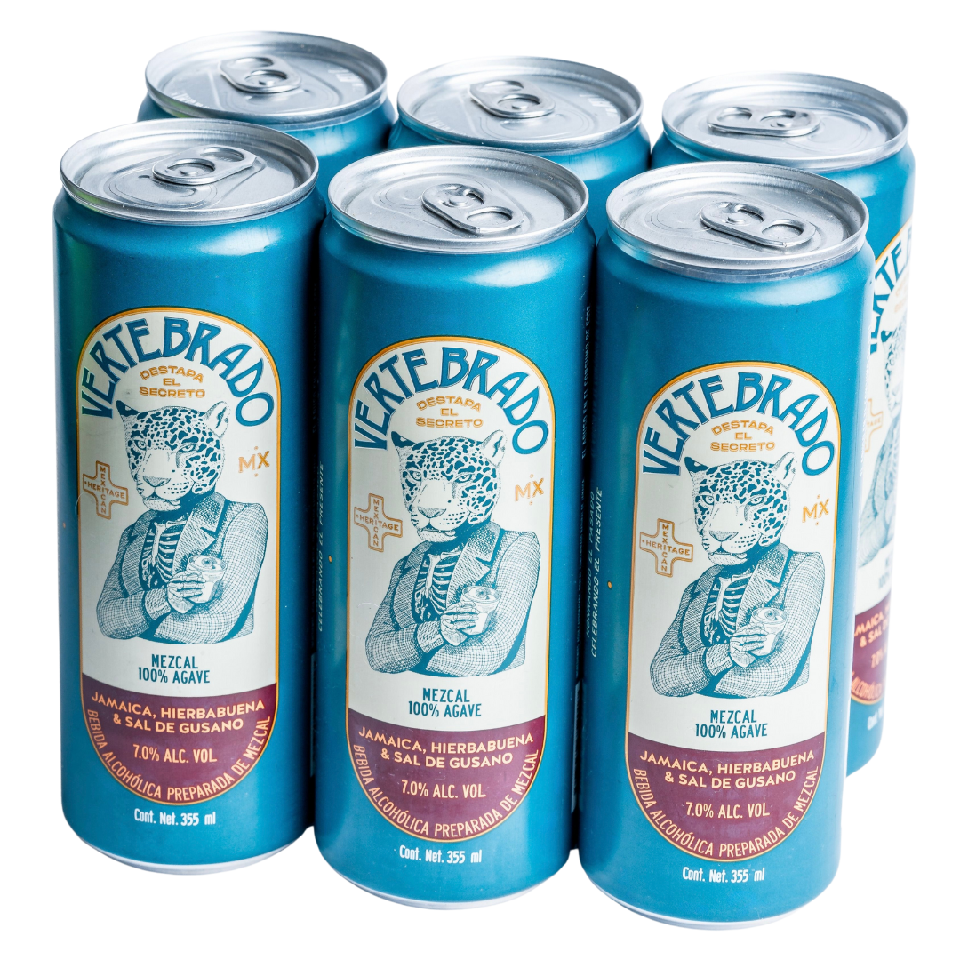 Coctel a base de Mezcal 100% agave, infusión natural de jamaica y hierbabuena con sal de gusano - 12 pack