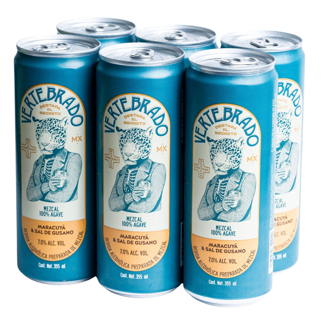 Coctel a base de Mezcal 100% agave, con pulpa natural de maracuyá y sal de gusano - 12pack