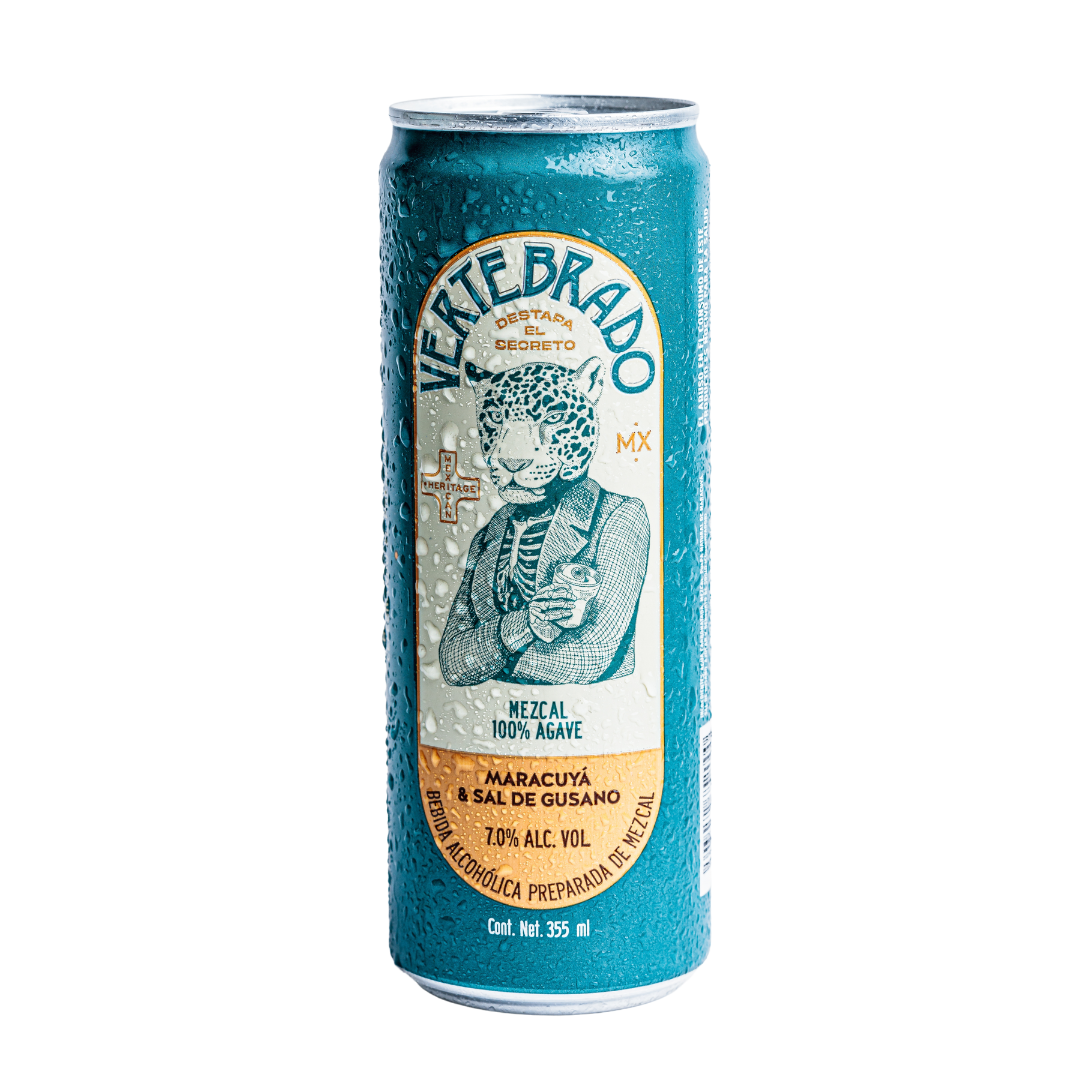 Coctel a base de Mezcal 100% agave, con pulpa natural de maracuyá y sal de gusano - 12pack