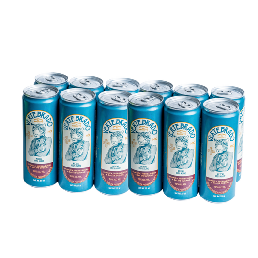 Coctel a base de Mezcal 100% agave, infusión natural de jamaica y hierbabuena con sal de gusano - 12 pack