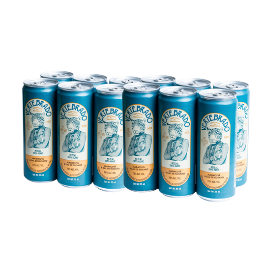 Coctel a base de Mezcal 100% agave, con pulpa natural de maracuyá y sal de gusano - 12pack